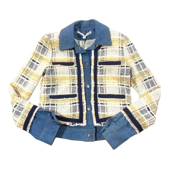 Veronica Beard Jackets & Blazers - Veronica Beard Santiago Blazer Jacket Tweed Denim Sz 0 NEW Cotton